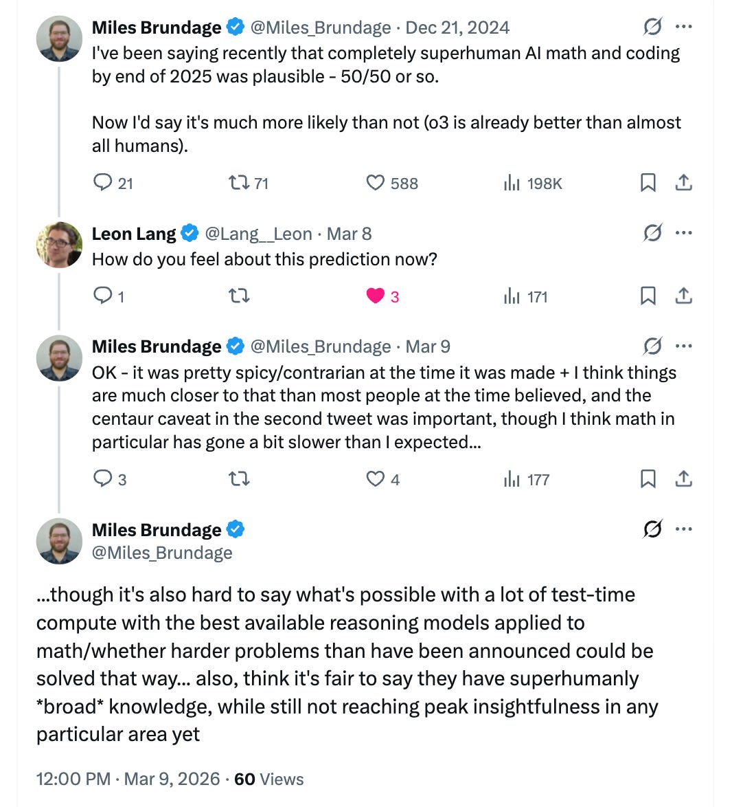 Notes on “We’re in Triage Mode for AI Safety” by Miles Brundage
